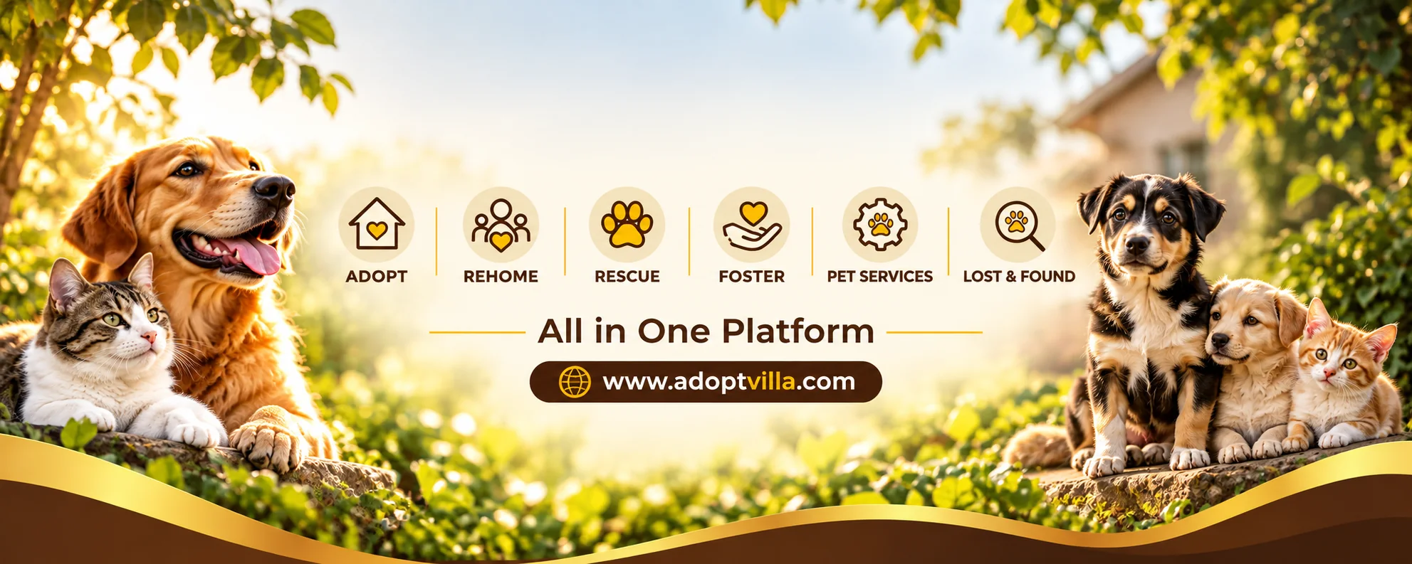 Adoptvilla: Adopt, Rehome, Rescue, Foster, Pet Services, Lost and Found — All in One Platform